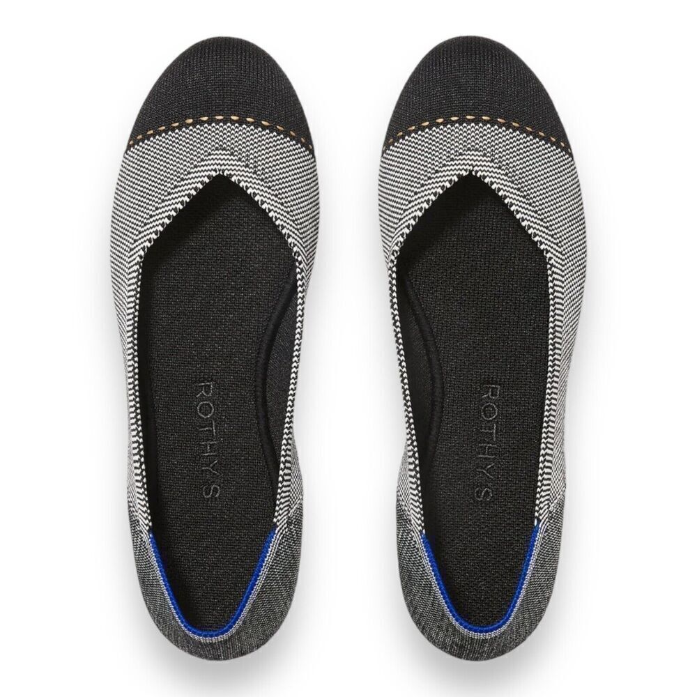 Rothy's The Flat Grey Mist Captoe Knit Slip On Ballet Flats Womens‎ US 12.5
